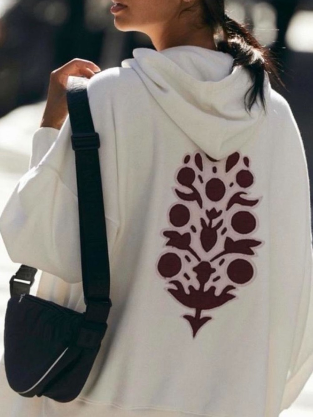FP Movement by Free People SPRINT TO THE FINISH LOGO HOODIE in White Combo